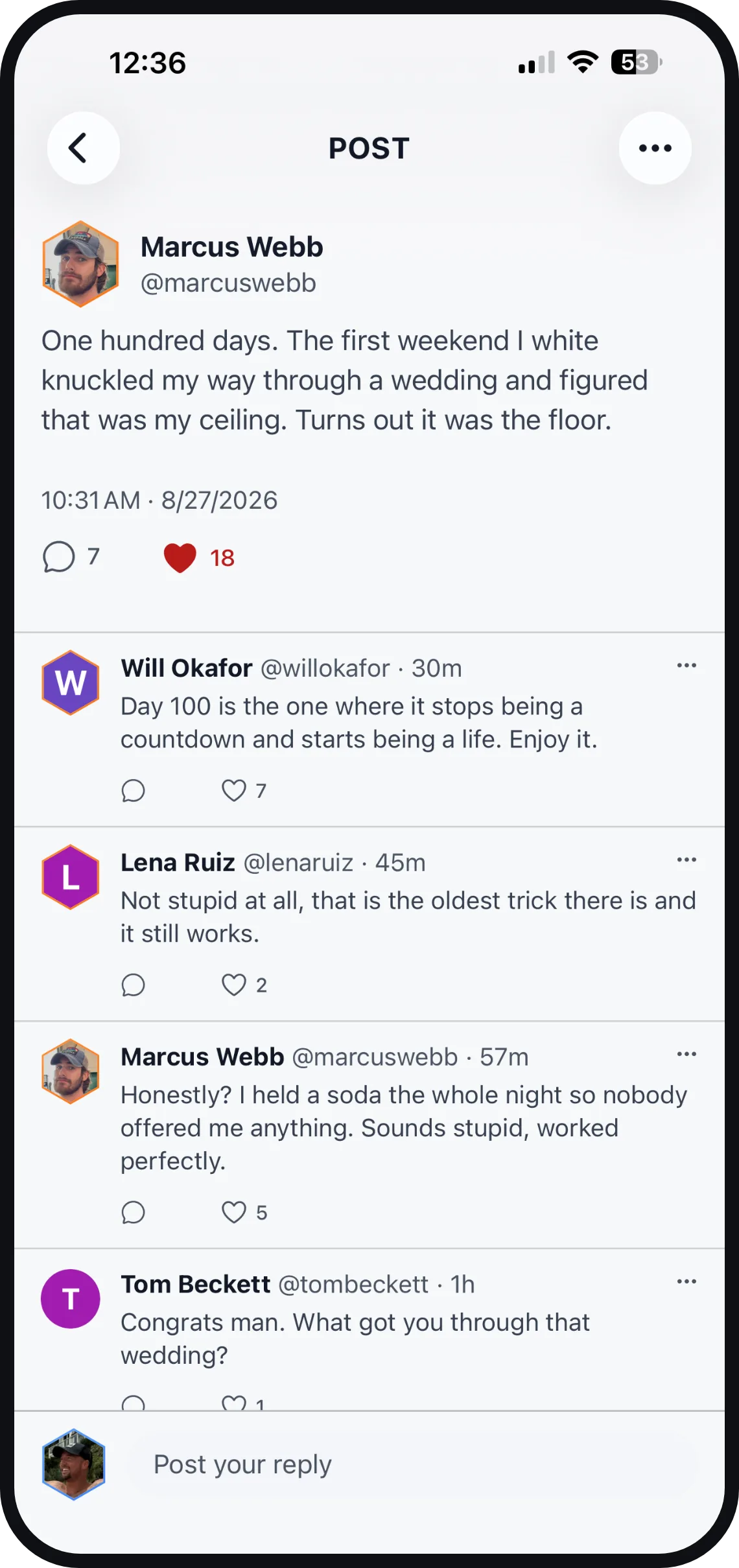 A community post with replies