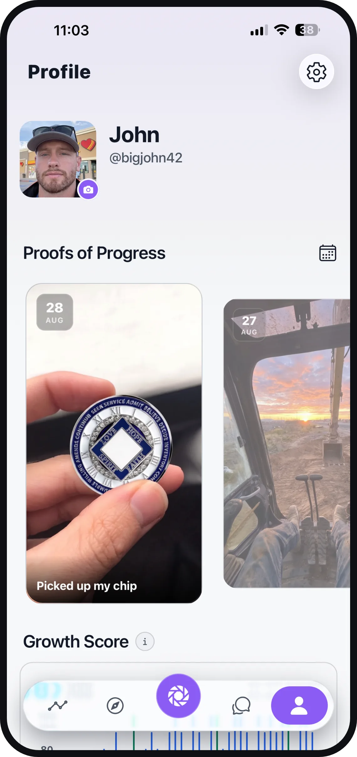 A Proofs of Progress grid on a Door 24 profile