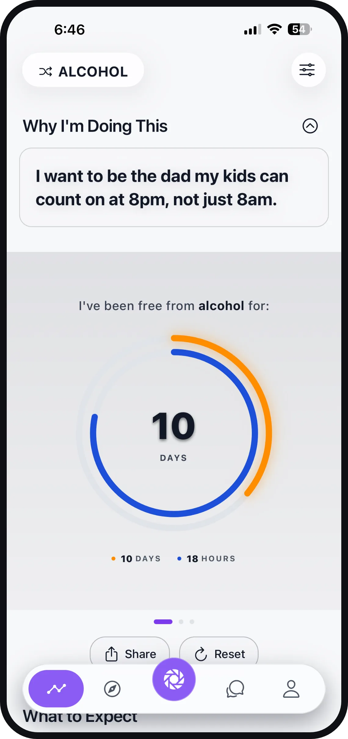 The Door 24 timer showing days free from alcohol