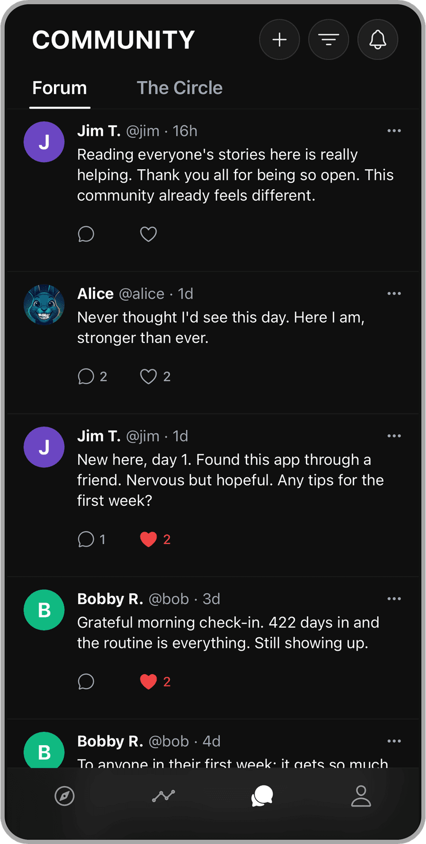 Door 24 community support forum connecting people on their sobriety and identity transformation journey